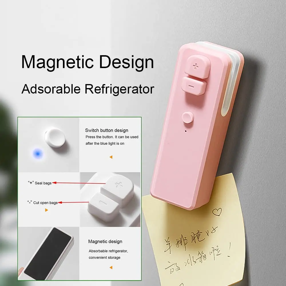 USB Charging Heat Sealer Mini Handheld Sealing Vacuum Machine Portable 2 in 1 Food Snack Plastic Storage Bag Sealer Packing Bag
USB Charging Heat Sealer Mini Handheld Sealing Vacuum Machine Portable 2 in 1 Food Snack Plastic Storage Bag Sealer Packing Bag