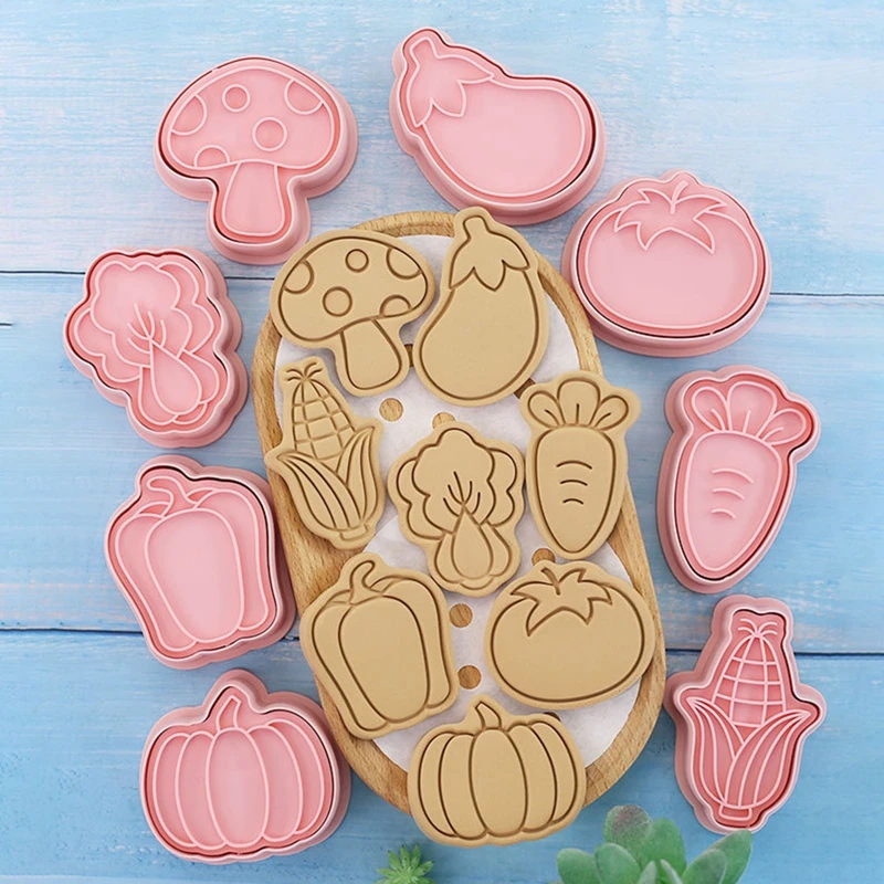 8pcs Diy 3D Vegetable Shape Cookie Cutter Biscuit Mold Cake Decorating Tools Kid Embossing Cutter With Plunger Stamps Family DIY
8pcs Diy 3D Vegetable Shape Cookie Cutter Biscuit Mold Cake Decorating Tools Kid Embossing Cutter With Plunger Stamps Family DIY
