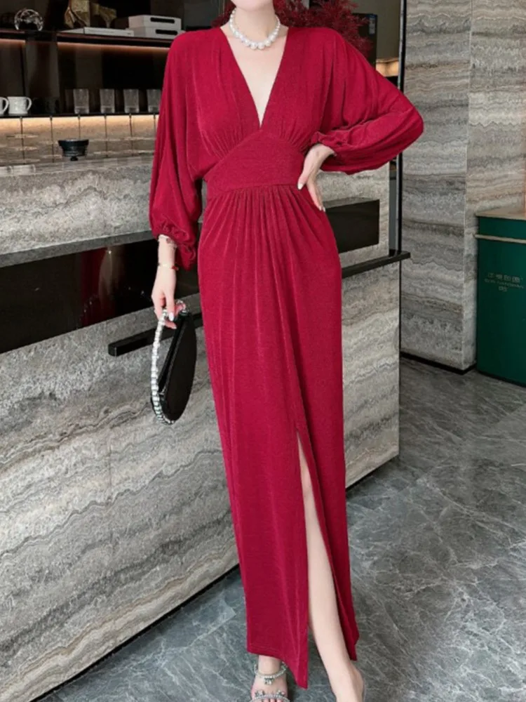 Autumn Elegant and Chic Women Long Dress Sexy V Neck Wedding Prom Casual Fashion Robe Female Party One Pieces Vestidos New
Autumn Elegant and Chic Women Long Dress Sexy V Neck Wedding Prom Casual Fashion Robe Female Party One Pieces Vestidos New