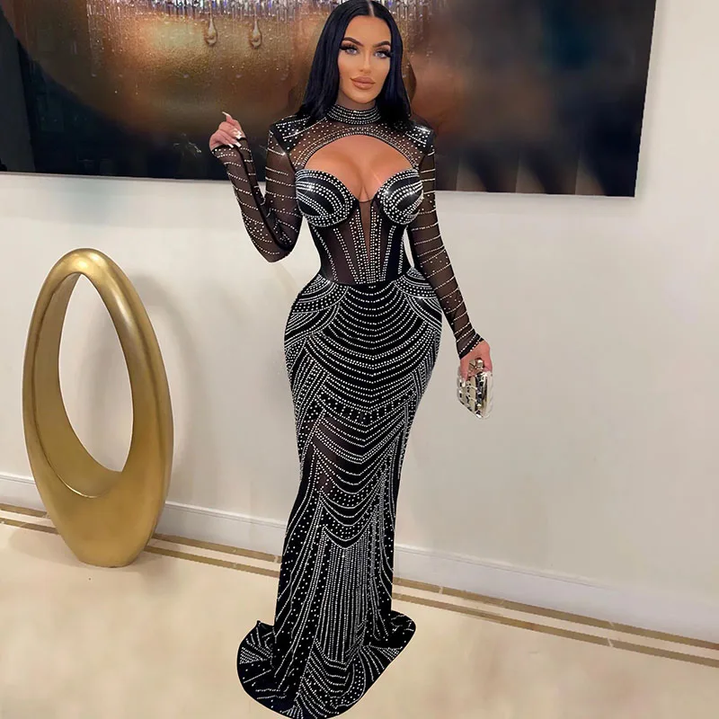 Luxury Elegant Celebrity Evening Prom Dresses for Women Party Night Cut Out Diamonds Rhinestone Mermaid Bodycon Maxi Dress Robes
Luxury Elegant Celebrity Evening Prom Dresses for Women Party Night Cut Out Diamonds Rhinestone Mermaid Bodycon Maxi Dress Robes