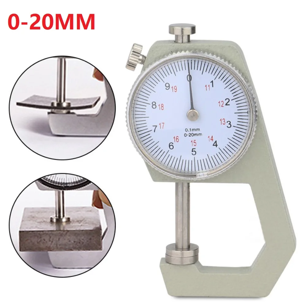 0-20mm Dial Thickness Gauge Leather Paper Thickness Meter Tester For Leather Flim Paper Flat Head Leather Craft Measurement
0-20mm Dial Thickness Gauge Leather Paper Thickness Meter Tester For Leather Flim Paper Flat Head Leather Craft Measurement