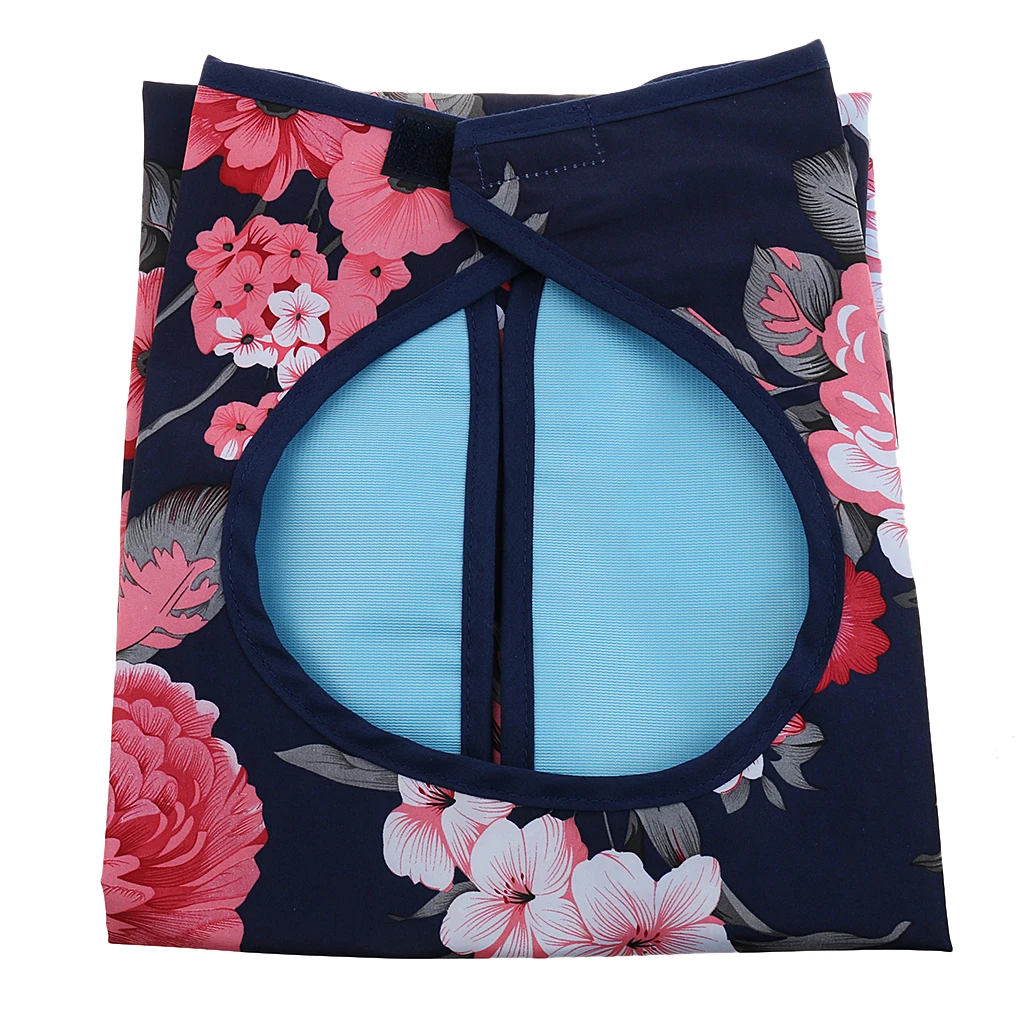 

Reusable Waterproof Adult Elder Mealtime Bib Clothing Spill Protector Disability Aid Apron - Grid Lips Floral Flowers Print
