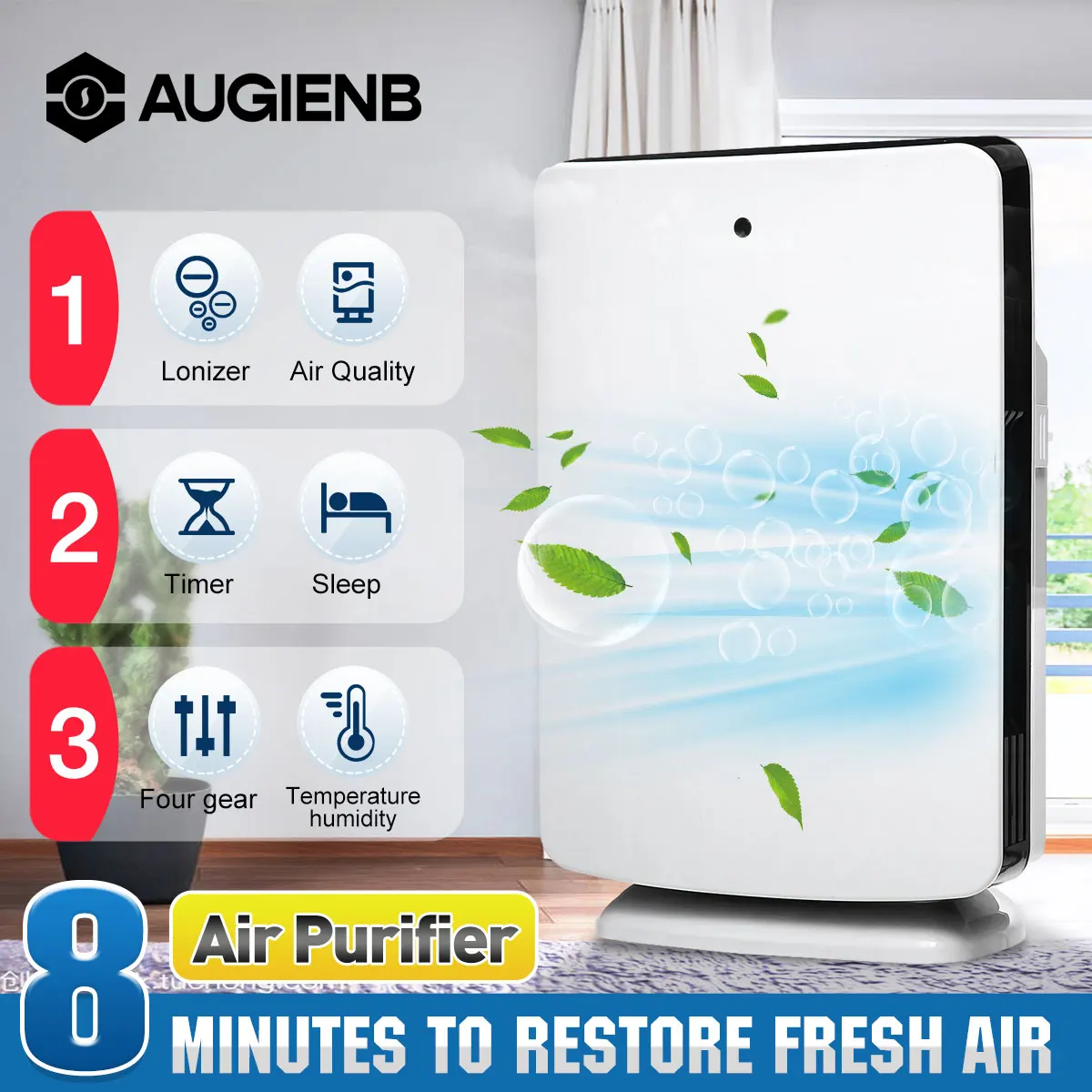 Smart Air Purifier for Home Large Room HEPA Filter Negative ion Activated Carbon Air Cleaner Remove Formaldehyde Smoke Dust
Smart Air Purifier for Home Large Room HEPA Filter Negative ion Activated Carbon Air Cleaner Remove Formaldehyde Smoke Dust