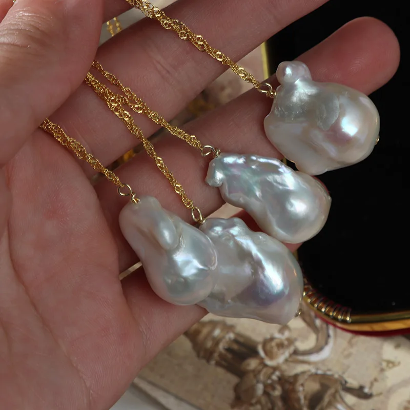 Real 925 Sterling Silver Natural Baroque Pearl Necklace S925 Women Jewelry Punk Party Designer Club Cocktail Rare Japan Korean
Real 925 Sterling Silver Natural Baroque Pearl Necklace S925 Women Jewelry Punk Party Designer Club Cocktail Rare Japan Korean