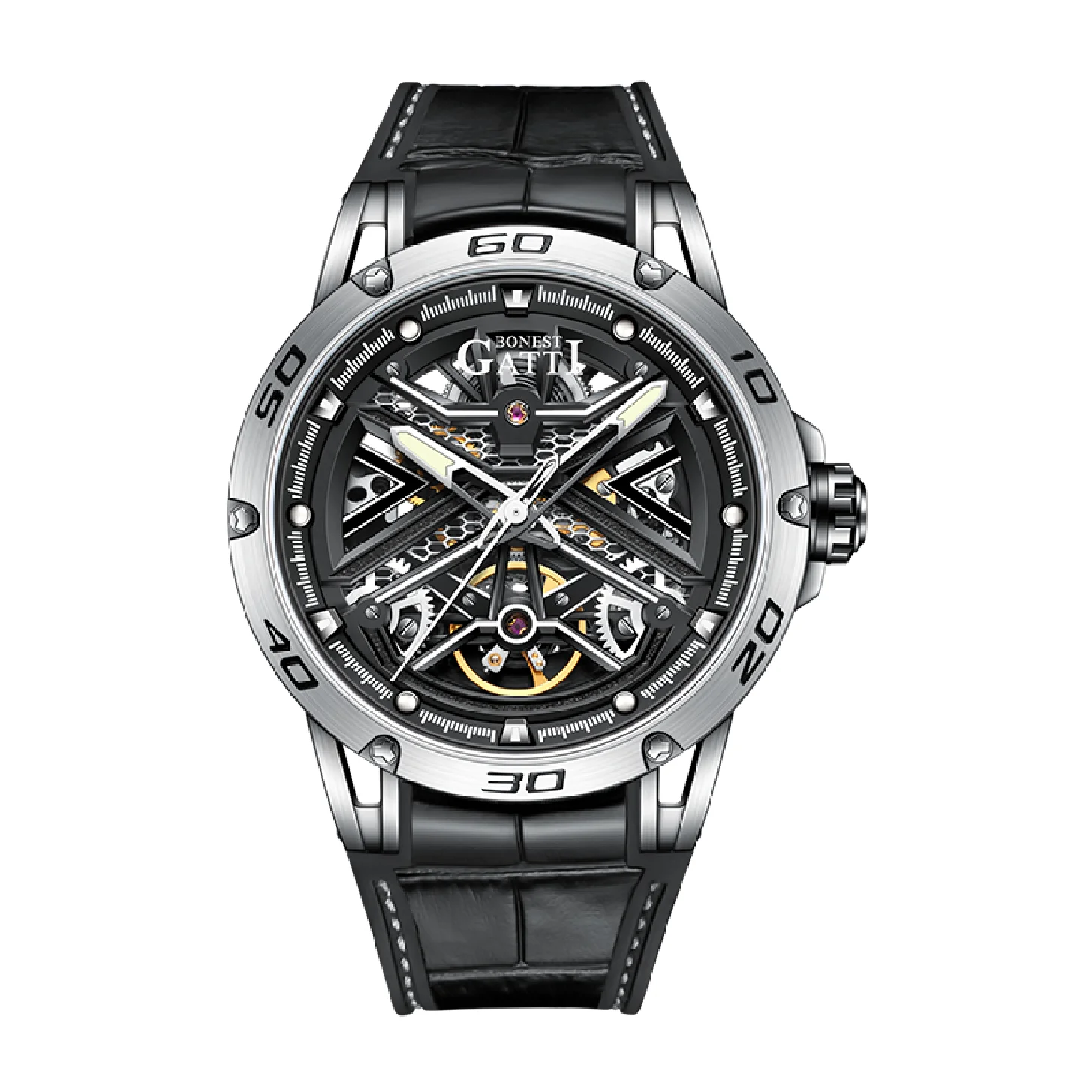 BONEST GATTI Men Automatic Watch Luxury Watches Vintage Mechanical Wristwatch 50M Waterproof Skeleton Sapphire Luminous Sport
BONEST GATTI Men Automatic Watch Luxury Watches Vintage Mechanical Wristwatch 50M Waterproof Skeleton Sapphire Luminous Sport