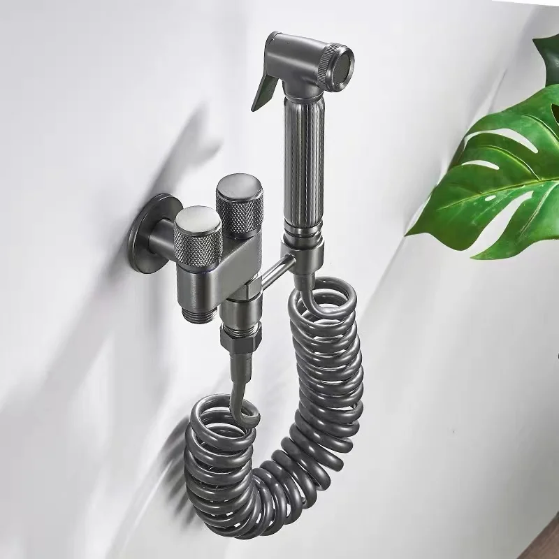 Bidet Faucet Set Double Use Bathroom Bidet Faucet Set Wall Mounted Gray Brass High Pressure Gray Gun 
Bidet Faucet Set Double Use Bathroom Bidet Faucet Set Wall Mounted Gray Brass High Pressure Gray Gun