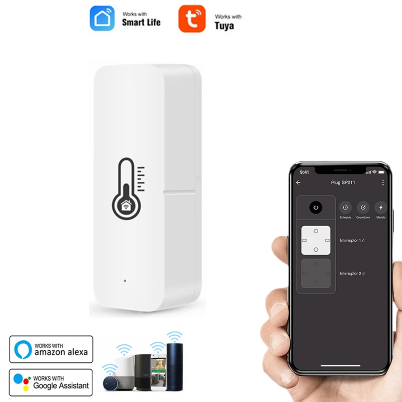 Умный датчик температуры и влажности Tuya с Wi-Fi и будильником, комнатный гигрометр, термометр, для умного дома, работает с Alexa Googl
Умный датчик температуры и влажности Tuya с Wi-Fi и будильником, комнатный гигрометр, термометр, для умного дома, работает с Alexa Googl