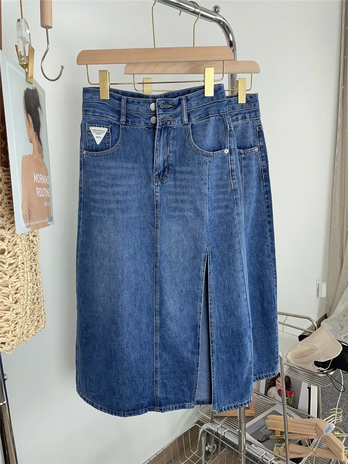 Lauri Laki New High Waist A-line Denim Skirt Women Vintage Blue Side Split Long Jeans Skirt Summer 2023
Lauri Laki New High Waist A-line Denim Skirt Women Vintage Blue Side Split Long Jeans Skirt Summer 2023