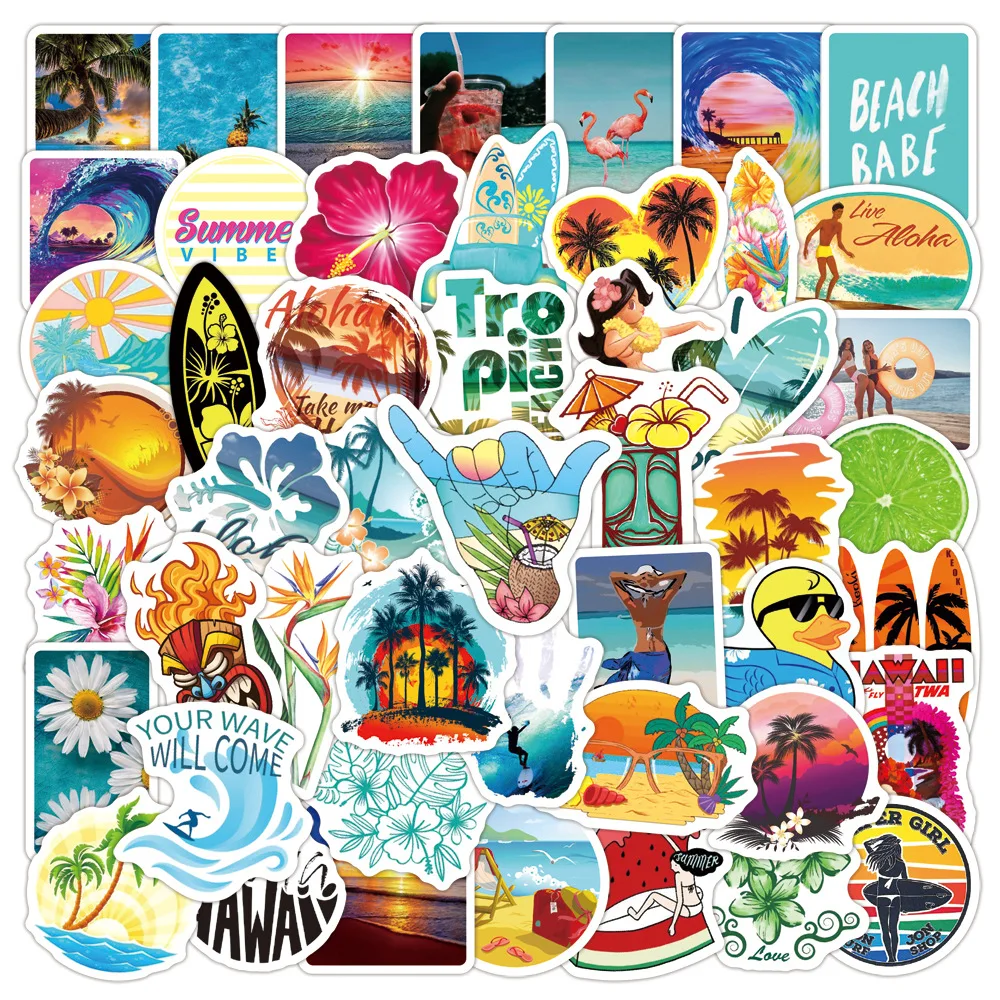 50pcs Seaside Summer Stickers Beach Beach Surfing Holiday Small Fresh Hawaii Water Cup Waterproof Graffiti Stickers
50pcs Seaside Summer Stickers Beach Beach Surfing Holiday Small Fresh Hawaii Water Cup Waterproof Graffiti Stickers