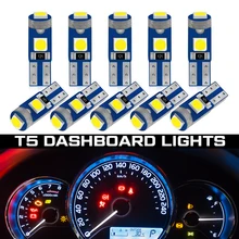10pcs t5 w3w w1.2w led Car center console Instrument Lamp Dashboard Warning Indicator fuel meter Warming Indicator Wedge Lights