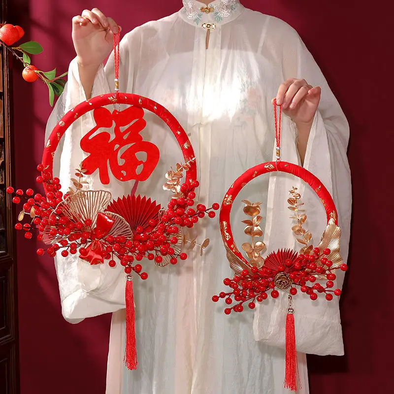 

Китайские Новогодние украшения 2022 г., украшение для праздника Весны тигра на Лунный Новый год Тигра, вход фухуан, искусственный Декор