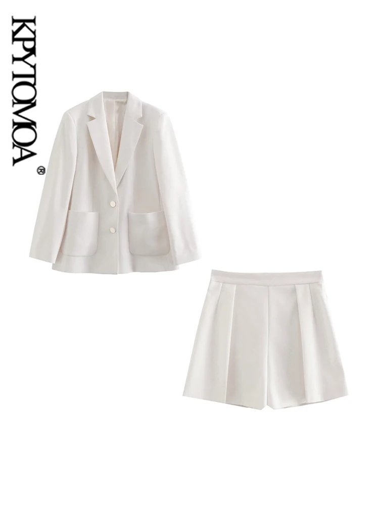 KPYTOMOA Women Fashion Front Patch Pockets Blazer Coat And High Waist Side Zipper Shorts Female Two Piece Sets Mujer
KPYTOMOA Women Fashion Front Patch Pockets Blazer Coat And High Waist Side Zipper Shorts Female Two Piece Sets Mujer