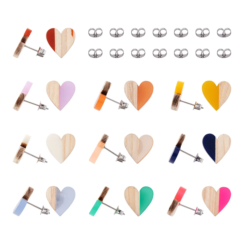 20Pcs Resin Wood Heart/Star Shape Ear Post Stud Earrings Findings with Stainless Steel Ear Nuts For Women Girl DIY Jewelry Gifts
20Pcs Resin Wood Heart/Star Shape Ear Post Stud Earrings Findings with Stainless Steel Ear Nuts For Women Girl DIY Jewelry Gifts
