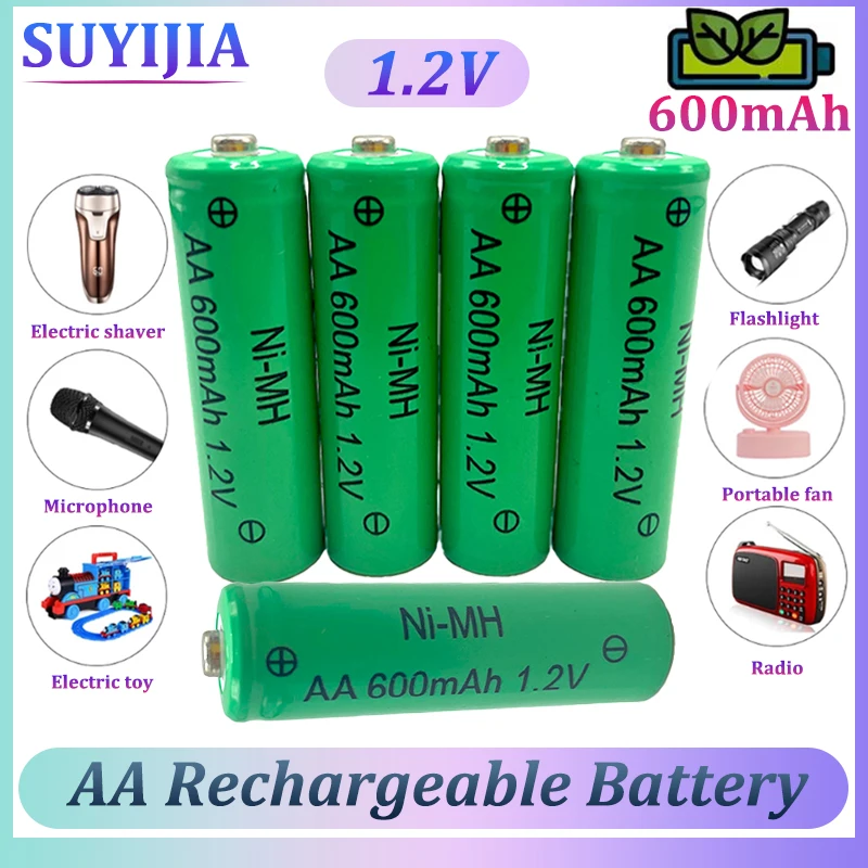 

New AA 1.2V Ni-MH Rechargeable Battery 600mAh for Camera Flashlight Remote Control MP3/MP4 Player Electric Shaver Spare Battery