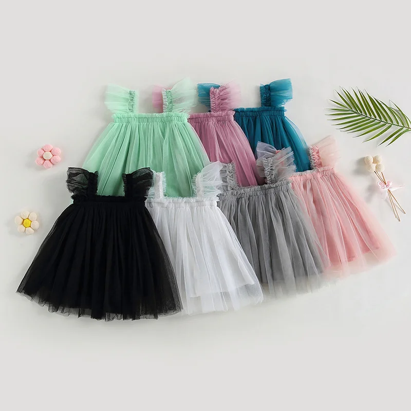 Summer Tulle Dresses for Holiday Baby Girls Fly Sleeve Square Neck Backless Solid Casual Princess Party Dress 7 Colors 
Summer Tulle Dresses for Holiday Baby Girls Fly Sleeve Square Neck Backless Solid Casual Princess Party Dress 7 Colors