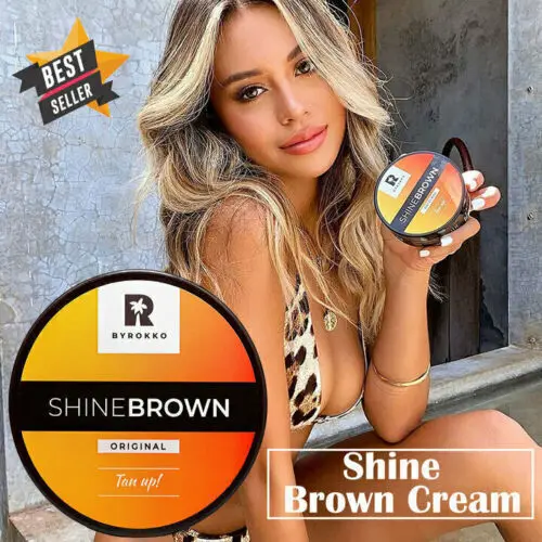 

BYROKKO SHINE BROWN Premium Tanning Accelerator Cream Sunbed & Outdoor Long Lasting Natural Tan Skin Care