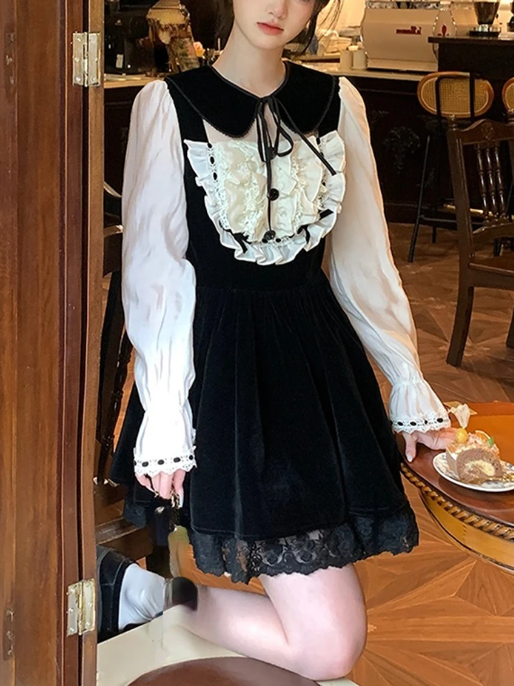 Мини-платье в стиле Лолита Y2k, зима 2022, облегающее винтажное кружевное короткое вечернее платье, женское повседневное милое цельнокроеное п...
Мини-платье в стиле Лолита Y2k, зима 2022, облегающее винтажное кружевное короткое вечернее платье, женское повседневное милое цельнокроеное п...