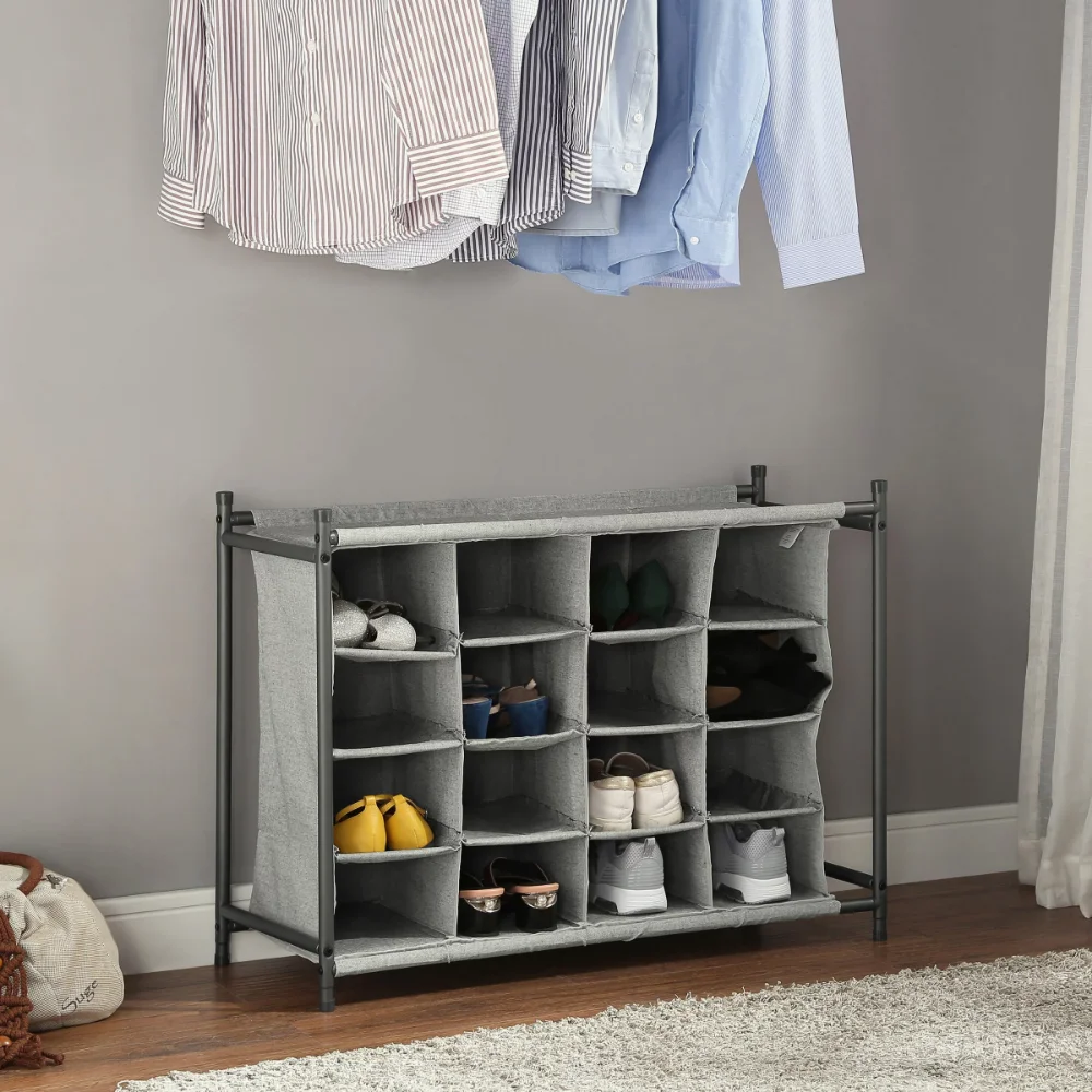 Better Homes & Gardens 4-Tier Charleston Collection 16 Pairs Shoe Organizer, Gray,2023
Better Homes & Gardens 4-Tier Charleston Collection 16 Pairs Shoe Organizer, Gray,2023