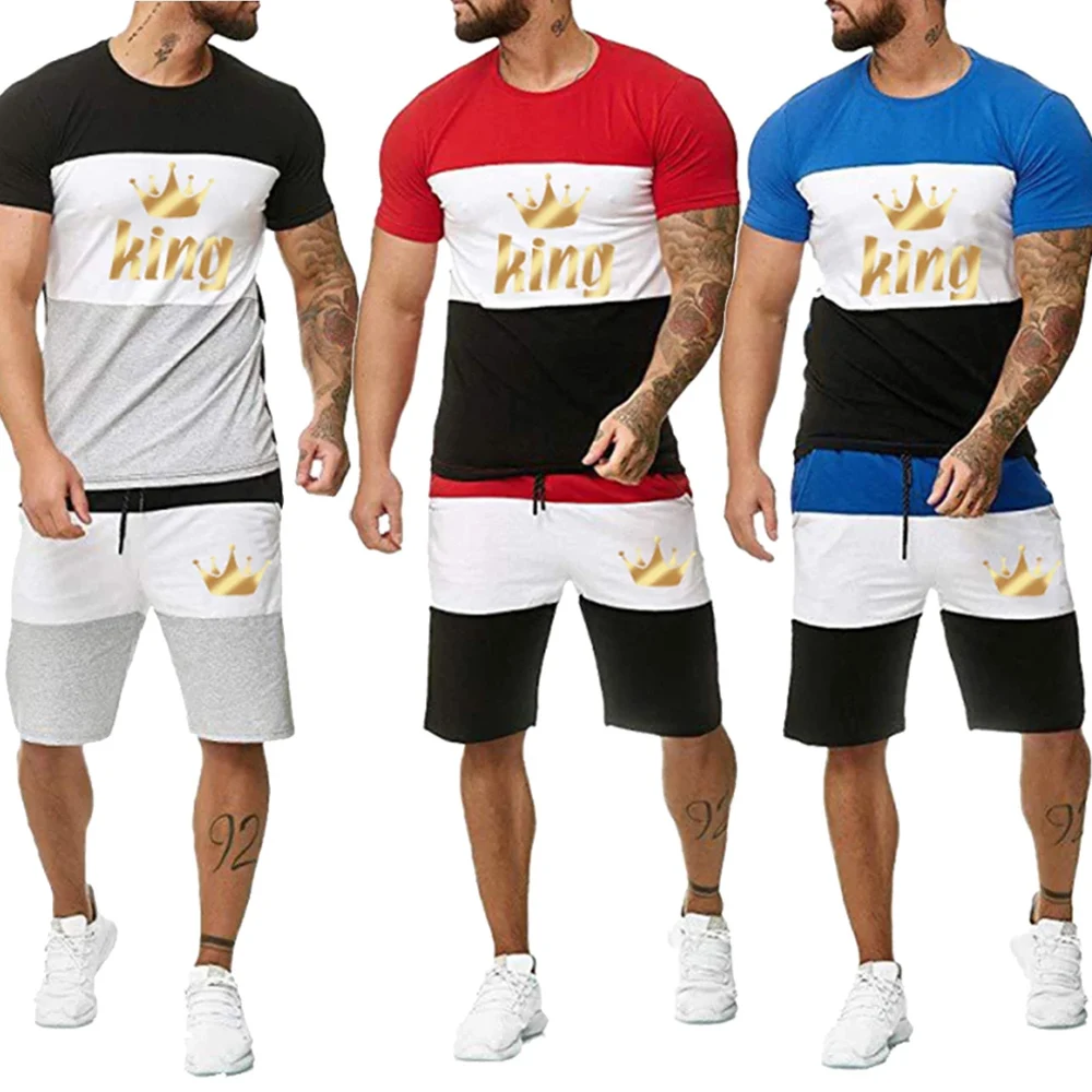 Men's Fashion Bodybuilding Striped Tracksuits Summer Casual Cool Short Sleeve Print Sports Streetwear Graphic T-shirt Shorts Set
Men's Fashion Bodybuilding Striped Tracksuits Summer Casual Cool Short Sleeve Print Sports Streetwear Graphic T-shirt Shorts Set