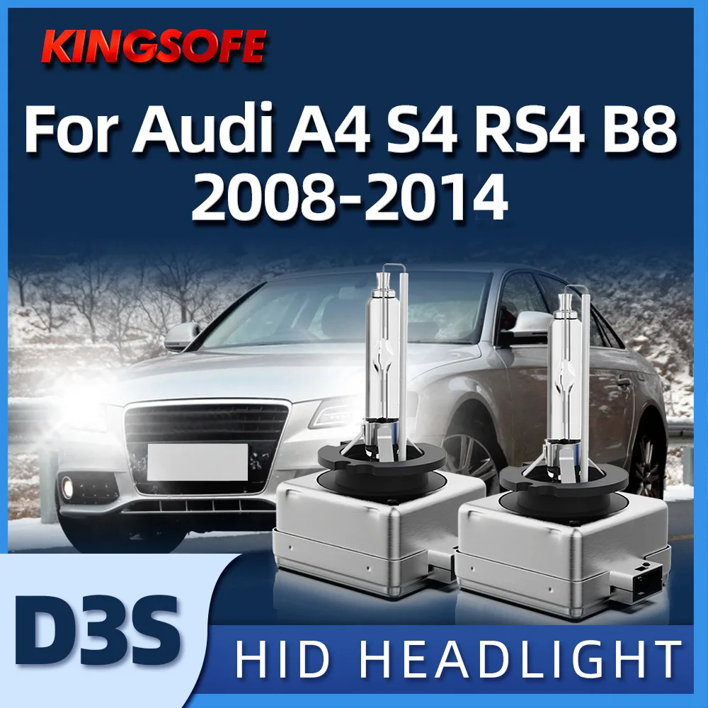 

KINGSOFE HID Bulb Xenon Headlight D3S Headlamp Light 6000K For Audi A4 S4 RS4 B8 2008 2009 2010 2011 2012 2013 2014