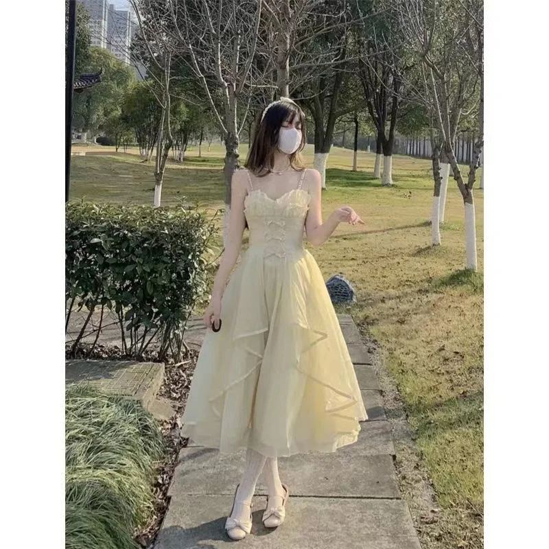 Dress Summer Women Maxi Long Sundress Suspenders Solid Ruffls Fairy Vestidos Long Elegant Feminine Holiday Beach Romantic Dress
Dress Summer Women Maxi Long Sundress Suspenders Solid Ruffls Fairy Vestidos Long Elegant Feminine Holiday Beach Romantic Dress