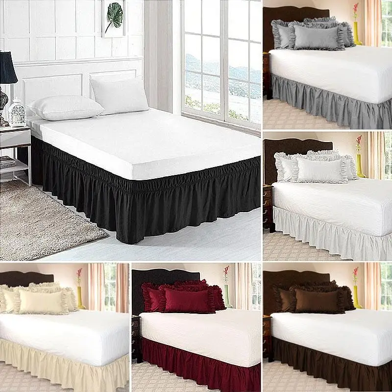 Wrap Around Home Decor Ruffled Elastic Band Bed Skirt Bed Apron Pure Color Easy Fit Hotel
Wrap Around Home Decor Ruffled Elastic Band Bed Skirt Bed Apron Pure Color Easy Fit Hotel