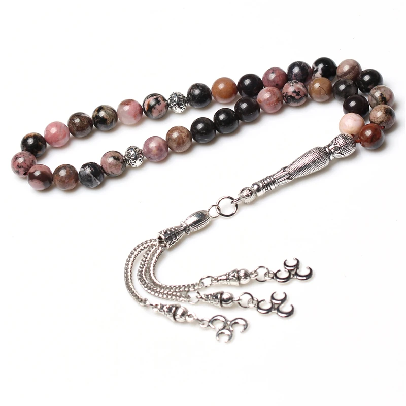 Natural black lines rhodochrosite stone tespih muslim tasbih prayer beads
Natural black lines rhodochrosite stone tespih muslim tasbih prayer beads