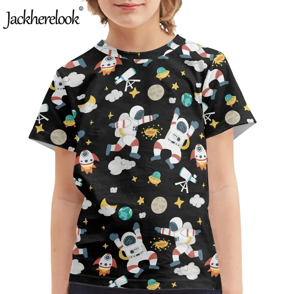 Jackherelook Lovely Cartoon Astronaut Design Casual Boys Short Sleeve T-shirt O-neck Clothes Tops Comfortable T Shirt for Kids
Jackherelook Lovely Cartoon Astronaut Design Casual Boys Short Sleeve T-shirt O-neck Clothes Tops Comfortable T Shirt for Kids