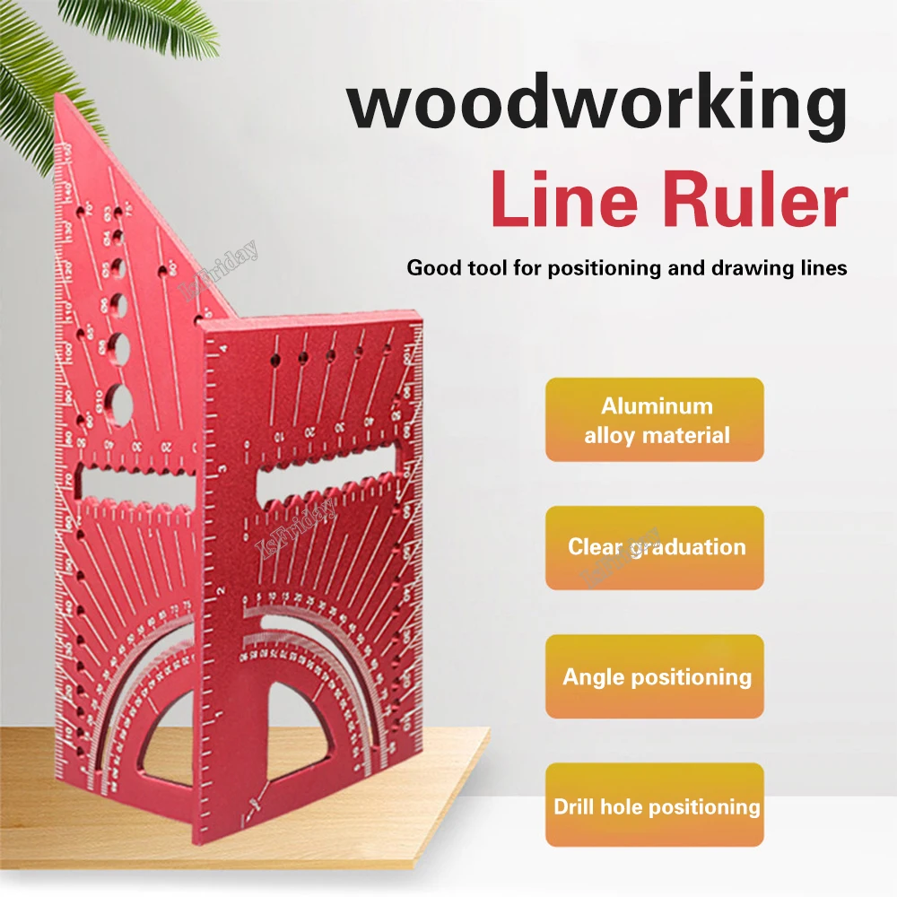 

Угловая линейка для деревообработки из алюминиевого сплава, устройство для рисования линий, 3D измерительный прибор для измерения угла под углом, с фотоэлементом