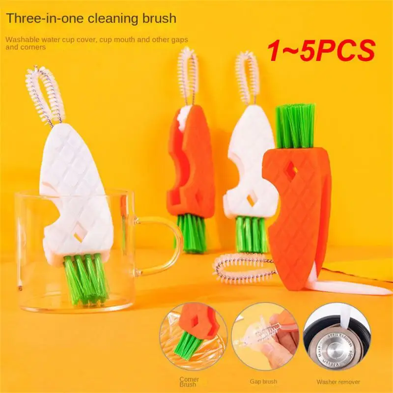 

1~5PCS Bottle Mouth Brush Creative Thermos Carrot Nipple Brush Cleaning Brush Cup Lid Brush Pacifier Brush