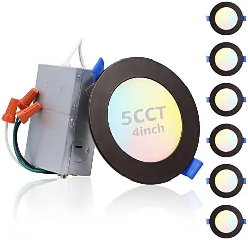 Series 4 Inch Ultra Thin LED Recessed Lights with J-Box, Dimmable Canless Slim Downlight, CRI90+, ETL & ES Listed, 10.5W, 50 
Series 4 Inch Ultra Thin LED Recessed Lights with J-Box, Dimmable Canless Slim Downlight, CRI90+, ETL & ES Listed, 10.5W, 50