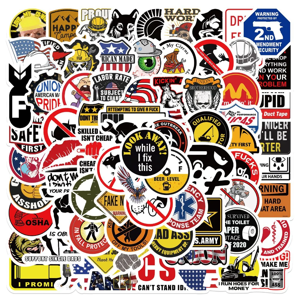 98Pcs Hard Hat Stickers Funny Waterproof Decals For Laptop Luggage Helmet Guitar Phone Cars Graffiti Stickers
98Pcs Hard Hat Stickers Funny Waterproof Decals For Laptop Luggage Helmet Guitar Phone Cars Graffiti Stickers