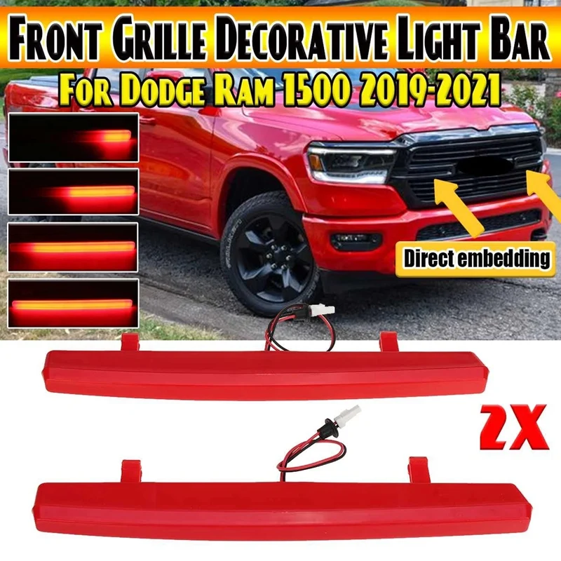 1Pair Dynamic Front Upper Grille Decorative Light Bar For Dodge Ram 1500 2019-2022 Front Grille Grill Trim Strip Light
1Pair Dynamic Front Upper Grille Decorative Light Bar For Dodge Ram 1500 2019-2022 Front Grille Grill Trim Strip Light