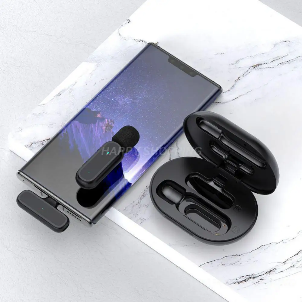 Portable Lavalier Microphone With Charging Box Wireless Microphone Noise Reduction Mini Mics For Android Video Record
Portable Lavalier Microphone With Charging Box Wireless Microphone Noise Reduction Mini Mics For Android Video Record