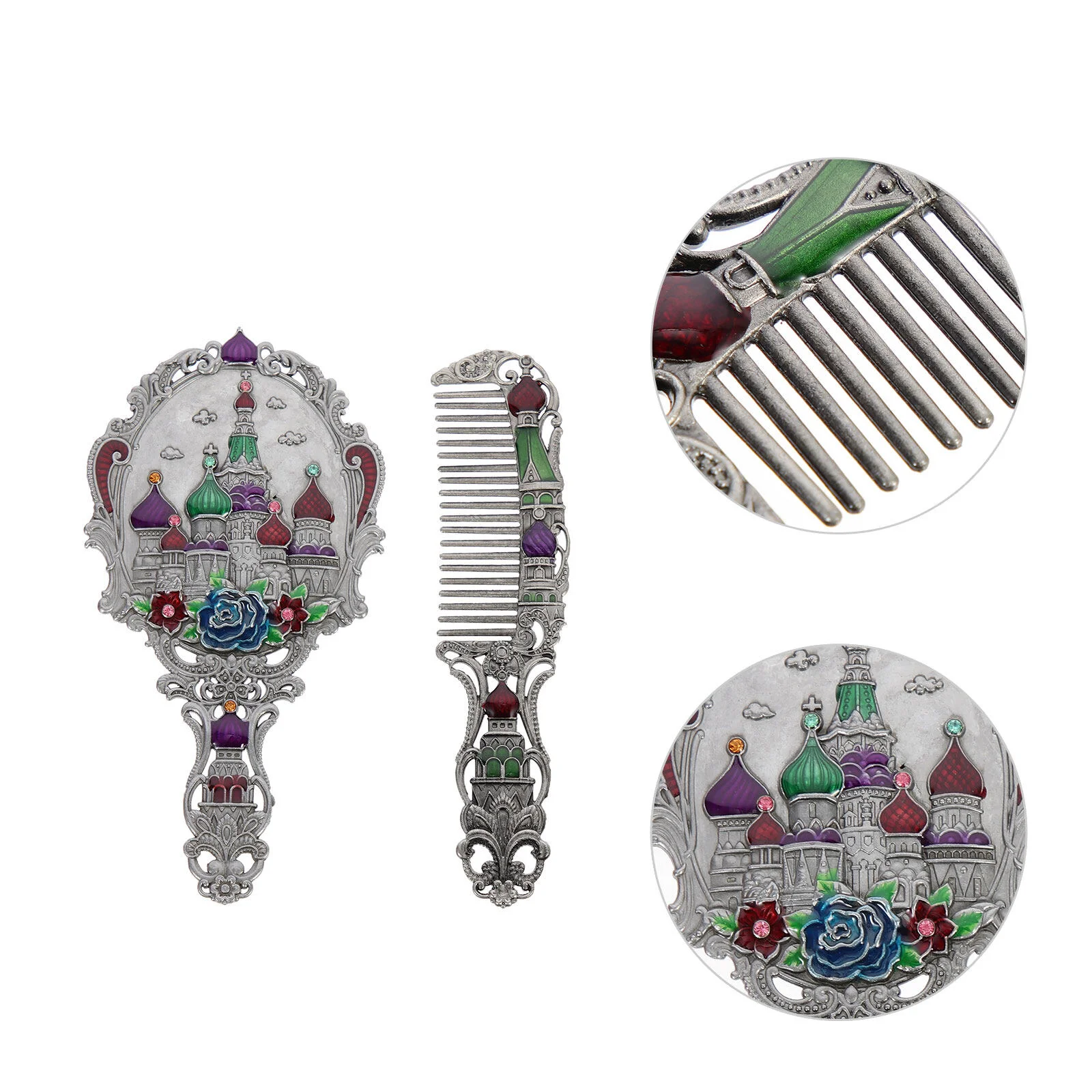 Vanity Mirror Makeup Tool Comb Set Portable Hair Brush Small Unique Decor Zinc Alloy Handhold Retro Miss Sets
Vanity Mirror Makeup Tool Comb Set Portable Hair Brush Small Unique Decor Zinc Alloy Handhold Retro Miss Sets
