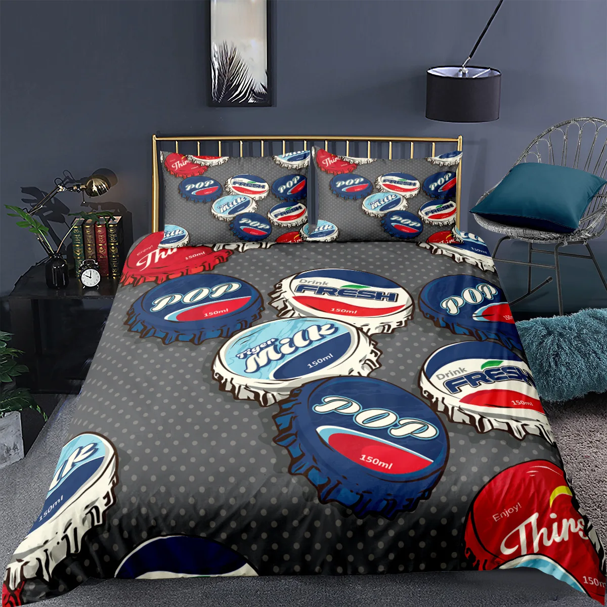 Beer Bottle Cap Duvet Cover Ice Beer Holiday for Women Men Teen Adult Happy St.Patrick's Day Polyester Duvet Cover Bedroom Decor
Beer Bottle Cap Duvet Cover Ice Beer Holiday for Women Men Teen Adult Happy St.Patrick's Day Polyester Duvet Cover Bedroom Decor