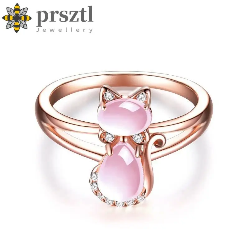 Vintage Pink Cute Creative Cat Ring for Women Crystal Zircon Charming Rose Gold Natural Stone Wedding Jewelry Accessories Gifts
Vintage Pink Cute Creative Cat Ring for Women Crystal Zircon Charming Rose Gold Natural Stone Wedding Jewelry Accessories Gifts