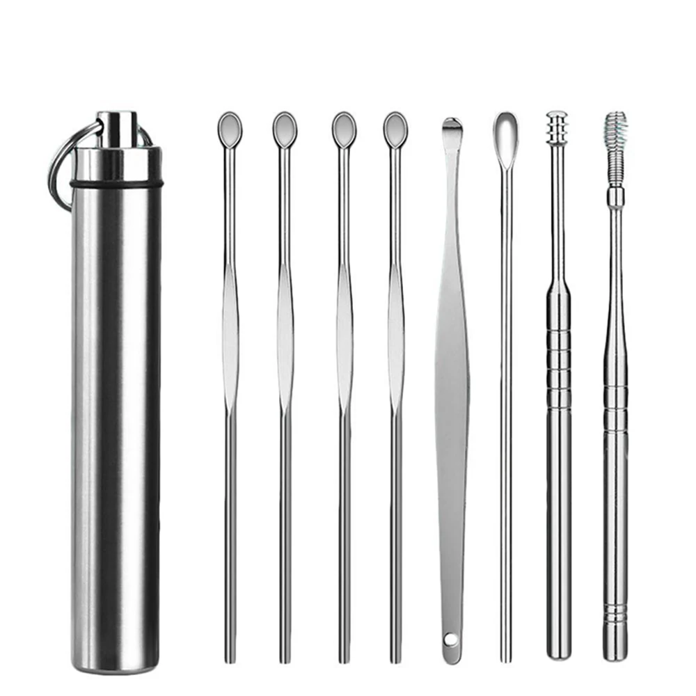 

7pcs/set Ear Cleaner Wax Removal Tool Earpick Sticks Earwax Remover Curette Ear Pick Cleaning Ear Cleanser Spoon for Ear Care