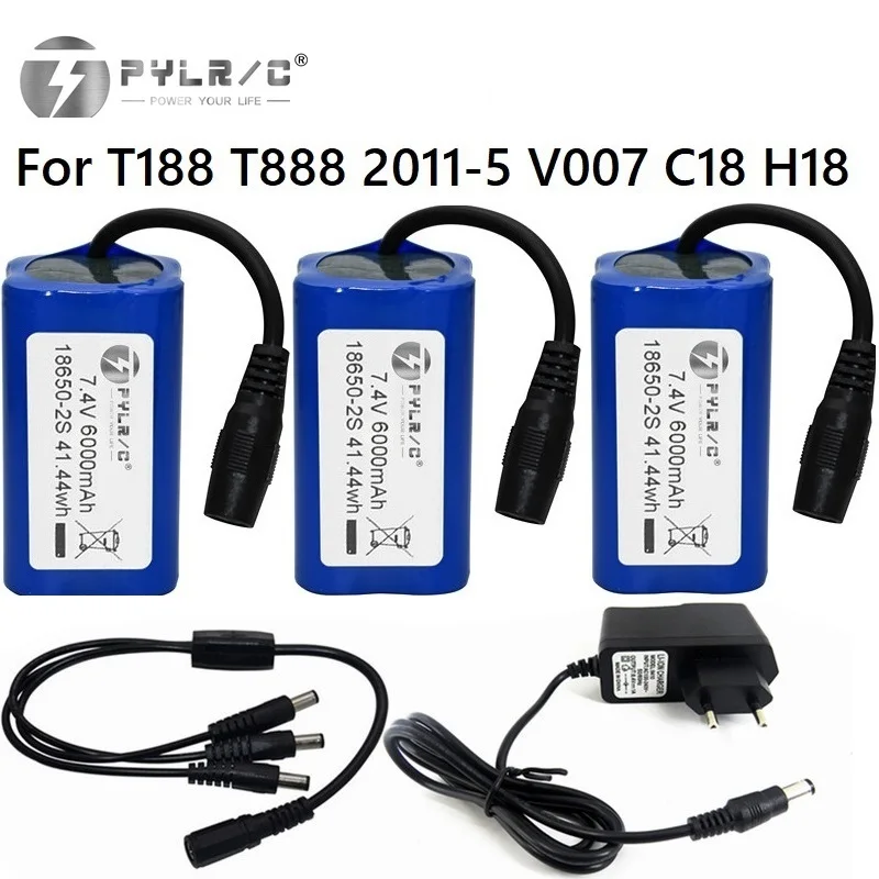 7.4V 6000mAh Battery For T188 T888 2011-5 V007 C18 H18 Remote Control Bait Boat RC Toys Batteries Charge Spare Part 7.4V 6000mah
7.4V 6000mAh Battery For T188 T888 2011-5 V007 C18 H18 Remote Control Bait Boat RC Toys Batteries Charge Spare Part 7.4V 6000mah