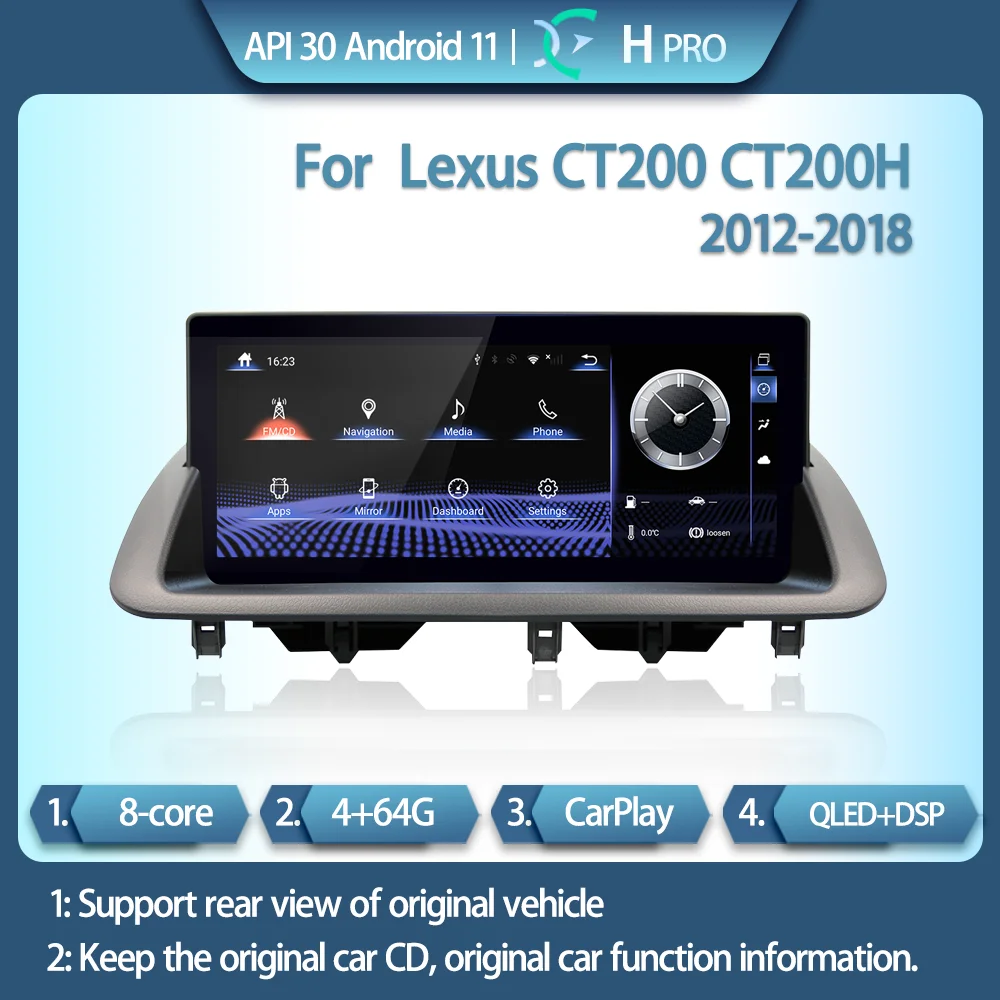Для Lexus CT200 CT200H 2012-2018 умный мультимедийный видеоплеер Радио GPS 4G навигация CarPlay Android 11 система удержания/CD
Для Lexus CT200 CT200H 2012-2018 умный мультимедийный видеоплеер Радио GPS 4G навигация CarPlay Android 11 система удержания/CD