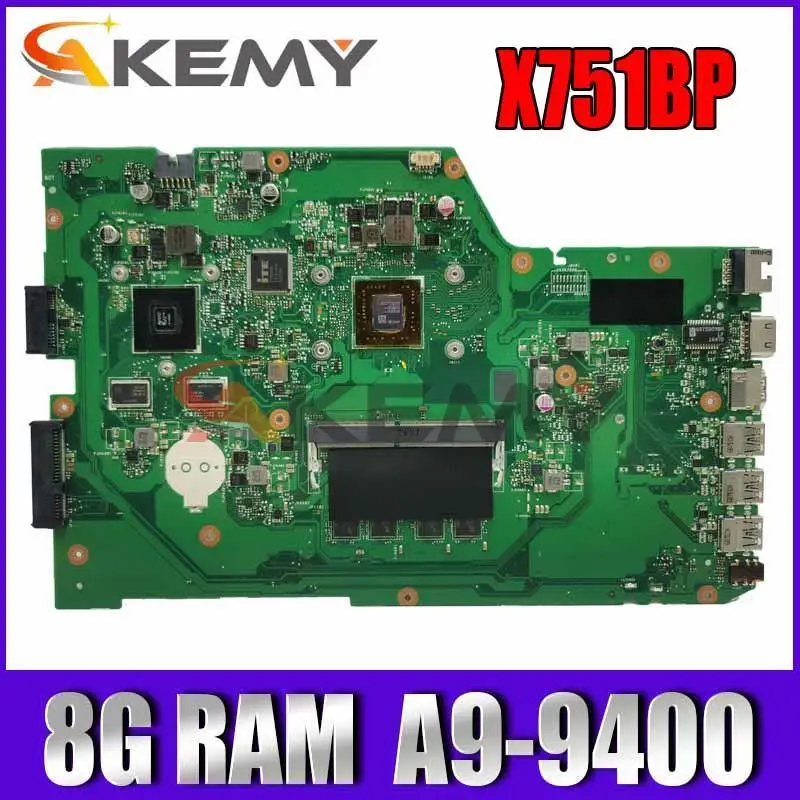 

Материнская плата Akemy X751BP-8G для ноутбука Asus K751BP X751B, материнская плата для ноутбука