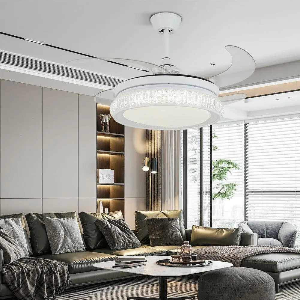 Retractable Ceiling Fan Chandelier Ceiling Fan Light Fandelier Dimmable Adjustable Color Temperature 42 inch
Retractable Ceiling Fan Chandelier Ceiling Fan Light Fandelier Dimmable Adjustable Color Temperature 42 inch
