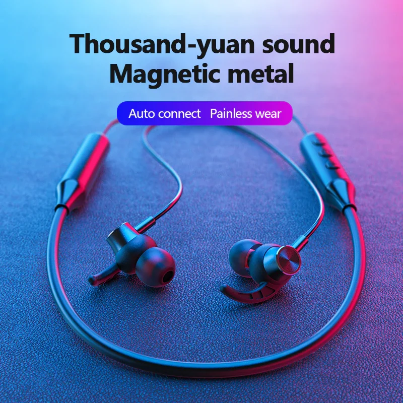 

2022 Wireless Magnetic Bluetooth 5.0 Earphones Neckband Stereo Headset Handsfree Waterproof Earbuds With Mic Bluetooth Earpiece