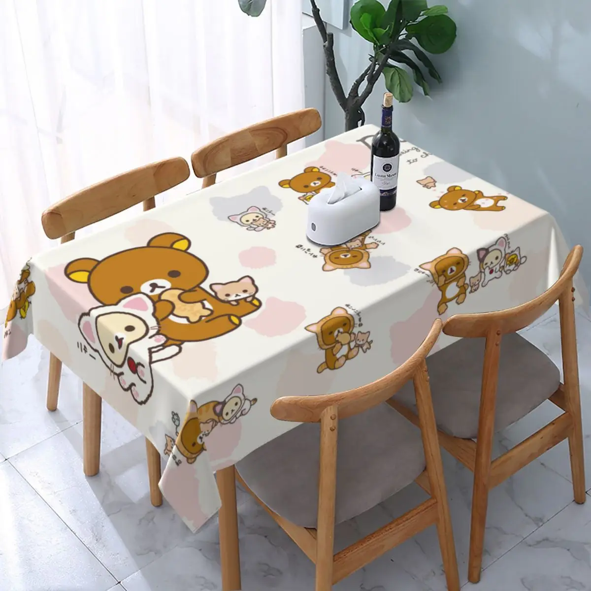 Rectangular Waterproof Kawaii Rilakkuma Bear Collage Table Cover Elastic Fitted Table Cloth Backing Edge Tablecloth for Picnic
Rectangular Waterproof Kawaii Rilakkuma Bear Collage Table Cover Elastic Fitted Table Cloth Backing Edge Tablecloth for Picnic