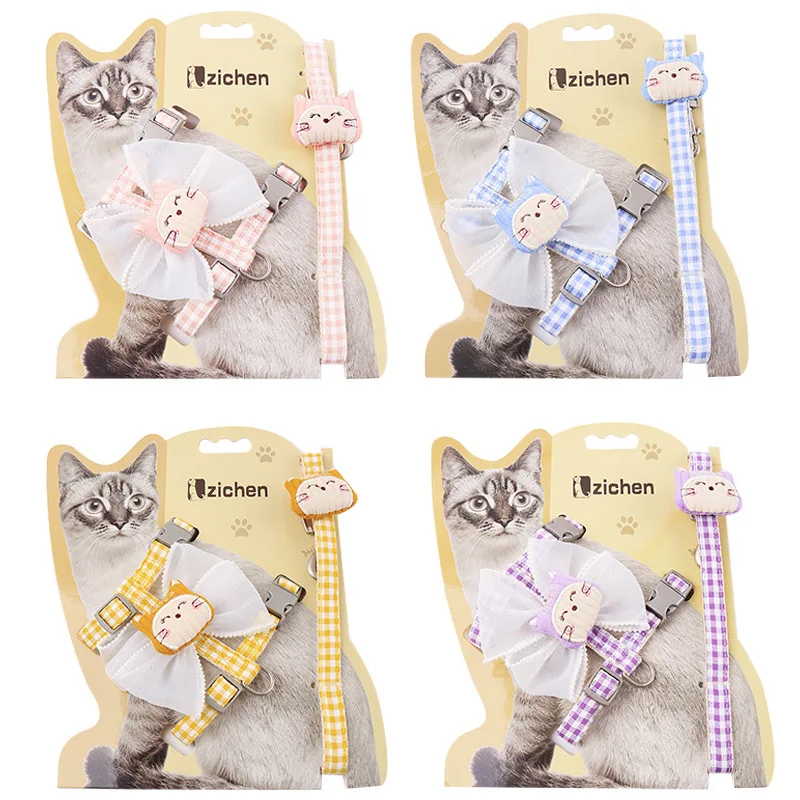 Cartoon Cat Collar Harness Leash Adjustable Pet Traction Rope Cute I-shaped Chest Strap Cats Kitten Products Pet Accessories
Cartoon Cat Collar Harness Leash Adjustable Pet Traction Rope Cute I-shaped Chest Strap Cats Kitten Products Pet Accessories