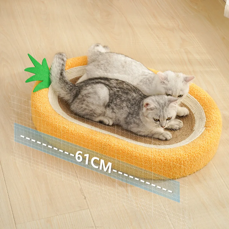

Pineapple Oval Sisal Scratch Board Scratch-resistant Large-diameter Cat Litter Integrated Claw Grinding Cat Scratch Basin