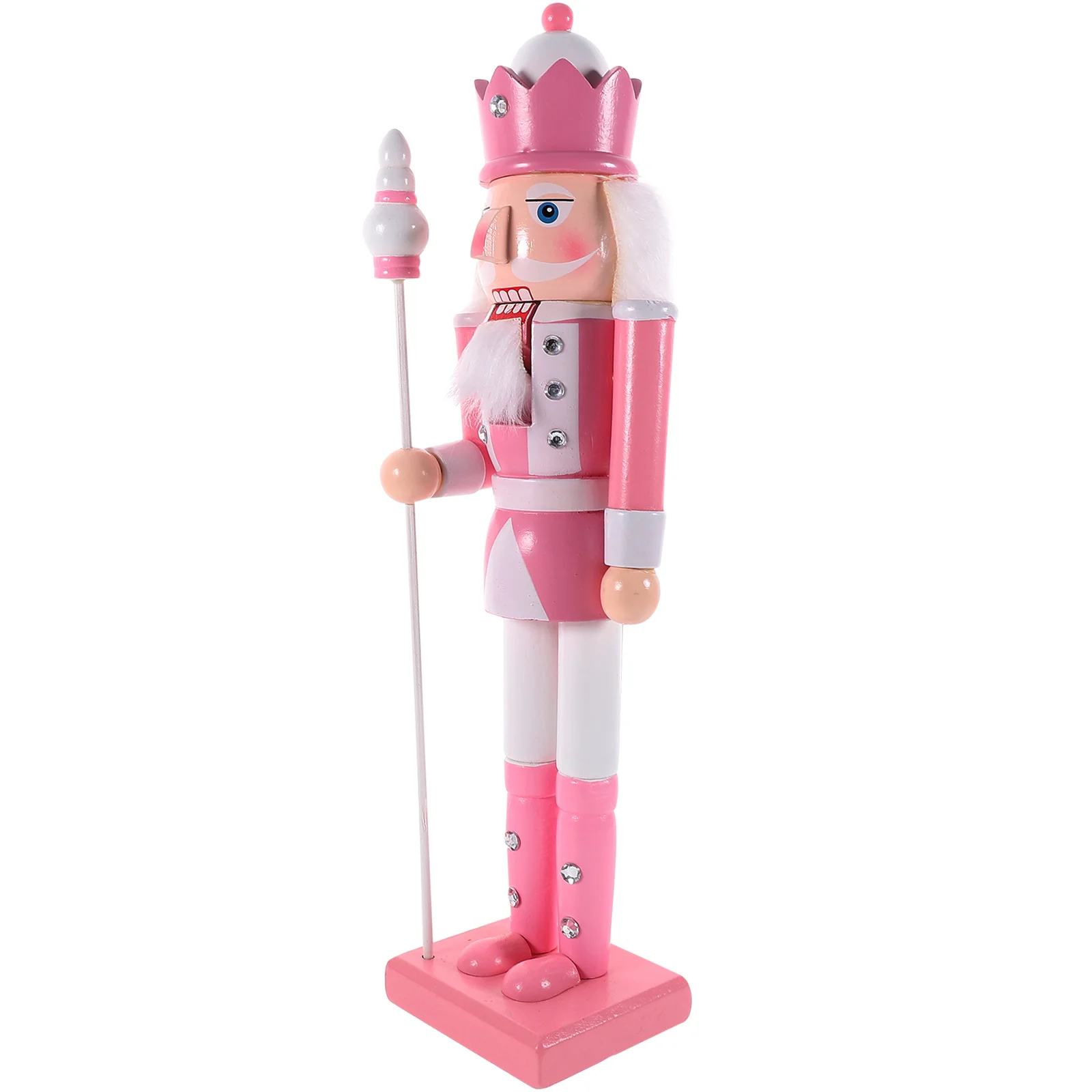 

Christmas Nutcracker Puppets Wooden Nutcrackers Craft Desktop Household Xmas Table Ornament Traditional Soldier Pink decoration