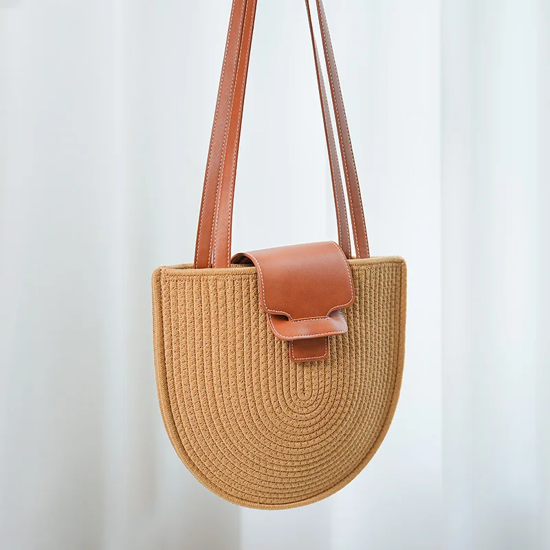French Vintage Grass Woven Bag Women's Half Round Underarm Bag Beach Travel Holiday Beach Woven Bag 
French Vintage Grass Woven Bag Women's Half Round Underarm Bag Beach Travel Holiday Beach Woven Bag