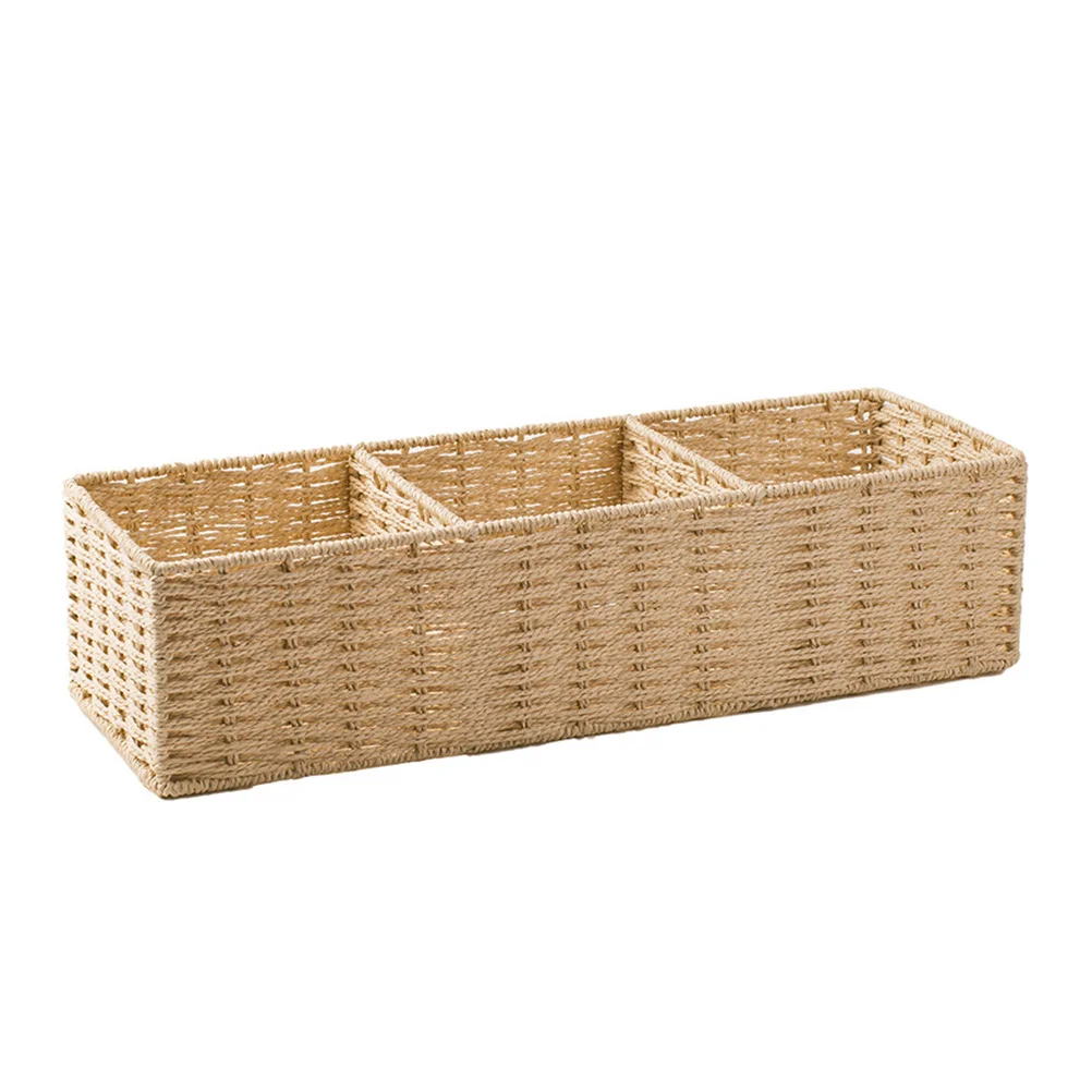 3 Section Wicker Baskets Rectangular Woven Storage Basket Home Organizer Basket Container for Home Bathroom Closet Drawer
3 Section Wicker Baskets Rectangular Woven Storage Basket Home Organizer Basket Container for Home Bathroom Closet Drawer