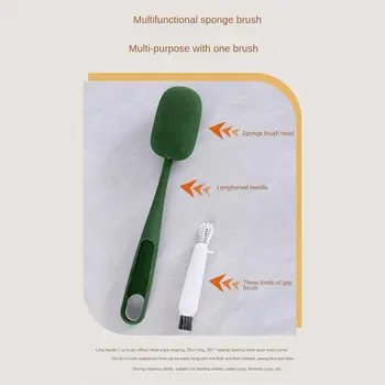 Cleaning Brush Honeycomb Porous Sponge Brush Anti-mildew Replaceable Heads Antibacterial Clean Without Blind Spots Bottle Brush